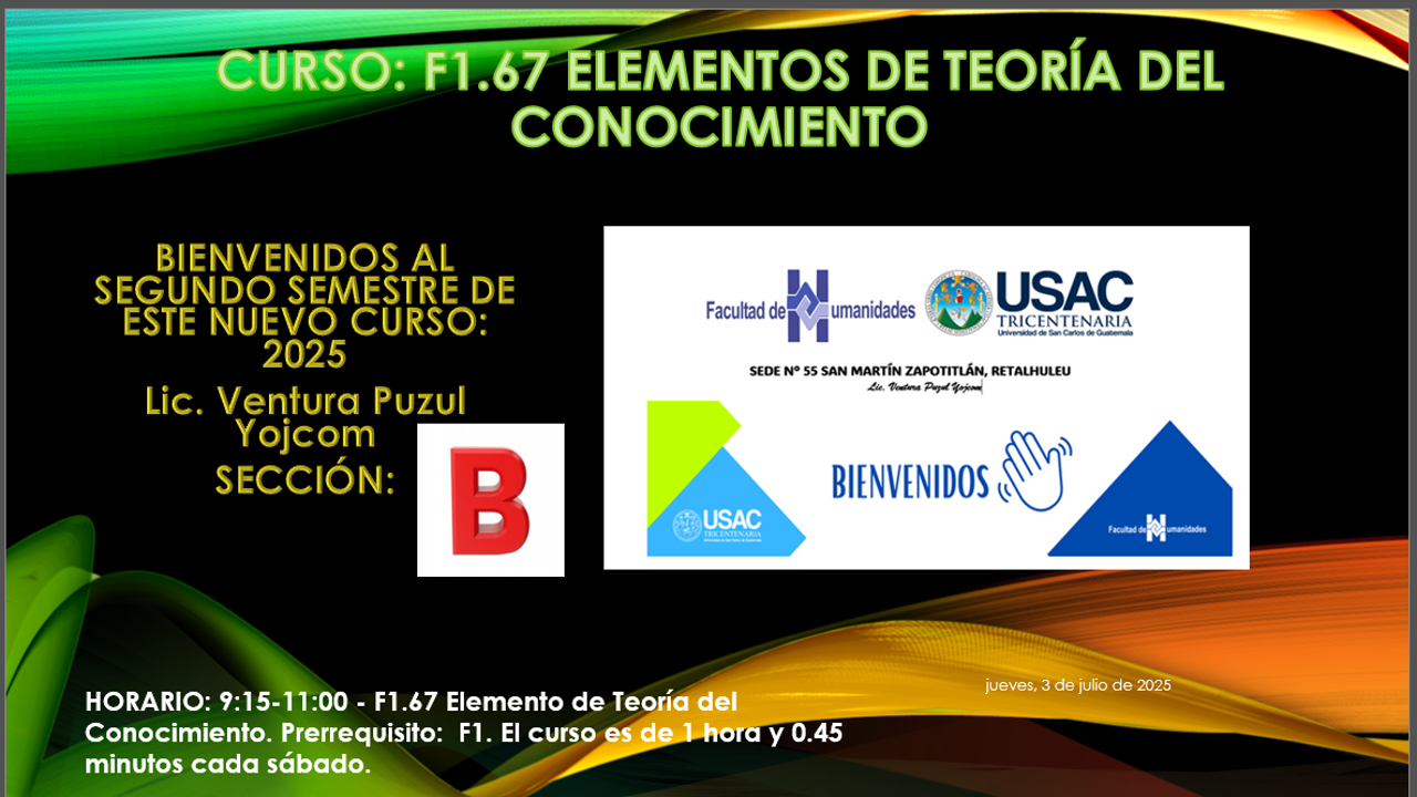 F1.67 ELEMENTOS DE TEORIA DEL CONOCIMIENTO